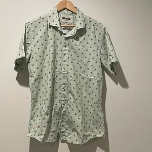 Brava Fabrics Mens Avocado Print Short Sleeve Button Up‎ Shirt